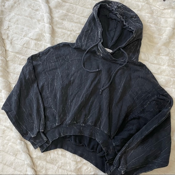 Young Fabulous & Broke Gray Crop Hoodie Sz S - Picture 9 of 10